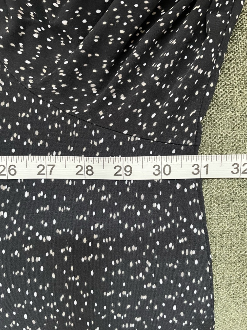 NWT Ulla Popken Stretch Black Dotted  Long Sleeve V Neck Mini Dress Top Coverup - Picture 9 of 10